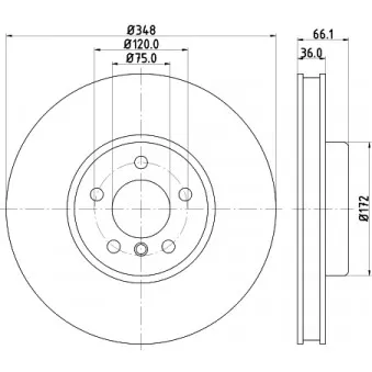 Disque de frein avant gauche HELLA 8DD 355 119-261