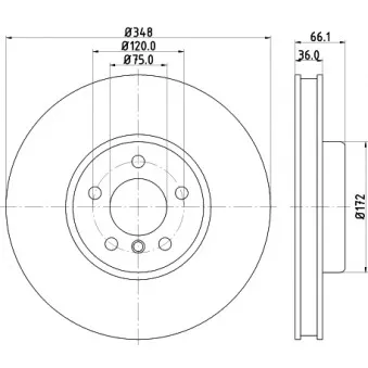 Disque de frein avant droit HELLA 8DD 355 119-271