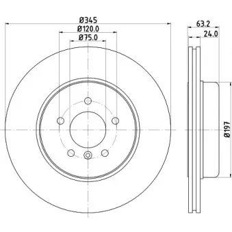 Jeu de 2 disques de frein arrière HELLA 8DD 355 119-341