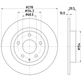 Jeu de 2 disques de frein arrière HELLA 8DD 355 119-391