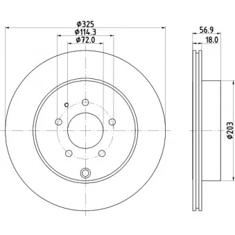 Jeu de 2 disques de frein arrière HELLA 8DD 355 119-401