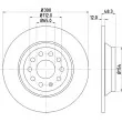 Jeu de 2 disques de frein arrière HELLA 8DD 355 119-481 - Visuel 1