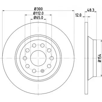Jeu de 2 disques de frein arrière HELLA 8DD 355 119-481