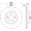 Jeu de 2 disques de frein avant HELLA 8DD 355 119-571 - Visuel 1