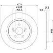 Jeu de 2 disques de frein arrière HELLA 8DD 355 120-191 - Visuel 1