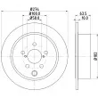 Jeu de 2 disques de frein arrière HELLA 8DD 355 120-341 - Visuel 1