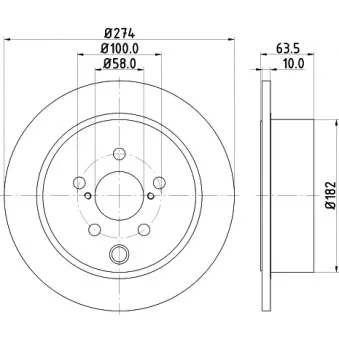 Jeu de 2 disques de frein arrière HELLA 8DD 355 120-341