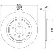 Jeu de 2 disques de frein arrière HELLA 8DD 355 120-371 - Visuel 1