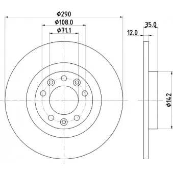 Jeu de 2 disques de frein arrière HELLA 8DD 355 120-421
