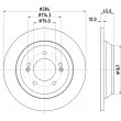 Jeu de 2 disques de frein arrière HELLA 8DD 355 120-471 - Visuel 1