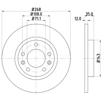 Jeu de 2 disques de frein arrière HELLA 8DD 355 120-491