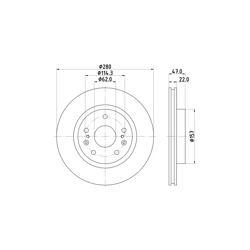 Jeu de 2 disques de frein avant HELLA 8DD 355 120-521