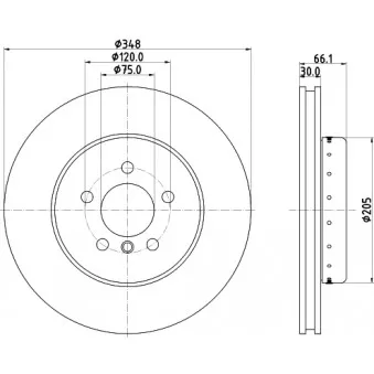 Jeu de 2 disques de frein avant HELLA 8DD 355 120-651