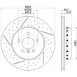 Jeu de 2 disques de frein arrière HELLA 8DD 355 120-781 - Visuel 1