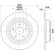 Jeu de 2 disques de frein arrière HELLA 8DD 355 122-451 - Visuel 2