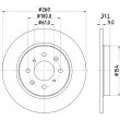 Jeu de 2 disques de frein arrière HELLA 8DD 355 122-531 - Visuel 2