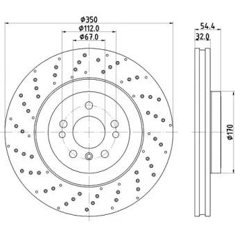 Jeu de 2 disques de frein avant HELLA 8DD 355 122-541