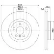 Jeu de 2 disques de frein avant HELLA 8DD 355 122-641 - Visuel 2
