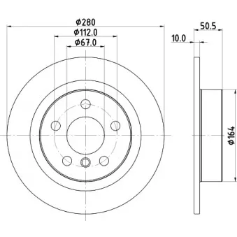 Jeu de 2 disques de frein arrière HELLA 8DD 355 122-661