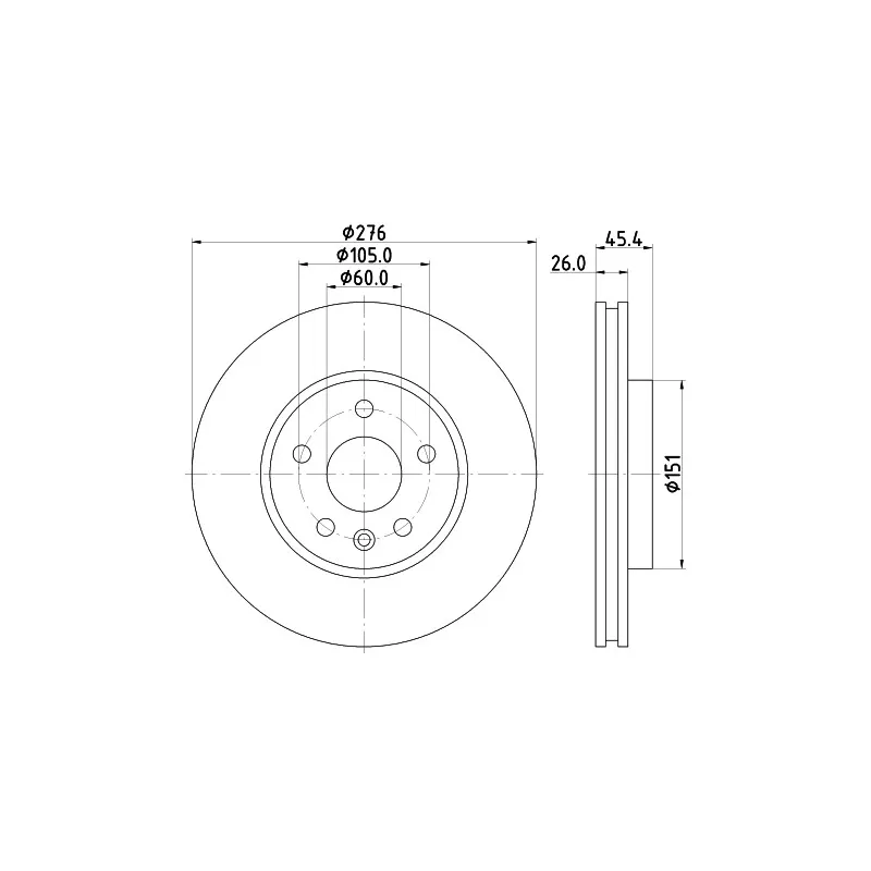 Jeu de 2 disques de frein avant HELLA 8DD 355 122-841