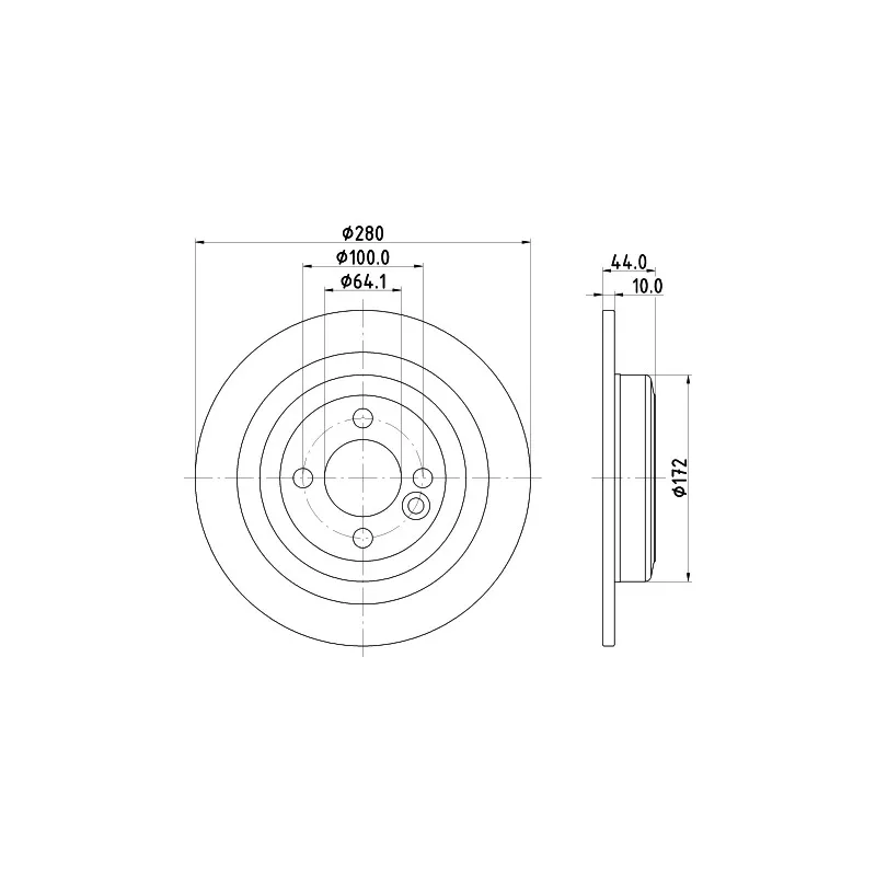 Jeu de 2 disques de frein arrière HELLA 8DD 355 122-971