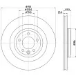 Jeu de 2 disques de frein arrière HELLA 8DD 355 123-091 - Visuel 2