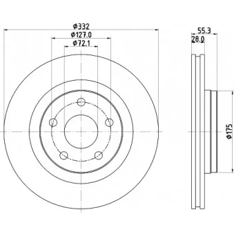 Jeu de 2 disques de frein avant HELLA 8DD 355 123-141