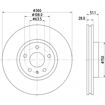 Jeu de 2 disques de frein avant HELLA 8DD 355 123-161