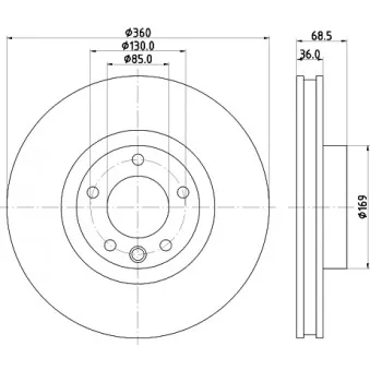 Disque de frein avant droit HELLA 8DD 355 123-211