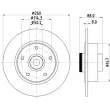 Jeu de 2 disques de frein arrière HELLA 8DD 355 123-311 - Visuel 2