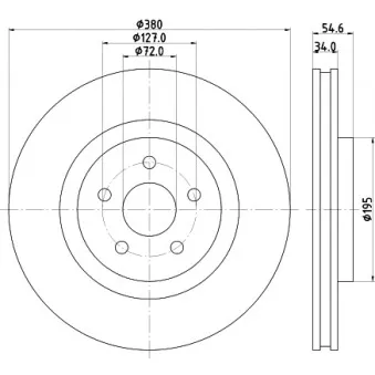 Jeu de 2 disques de frein avant HELLA