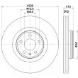 Jeu de 2 disques de frein avant HELLA 8DD 355 125-171 - Visuel 2