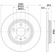 Jeu de 2 disques de frein arrière HELLA 8DD 355 125-191 - Visuel 1