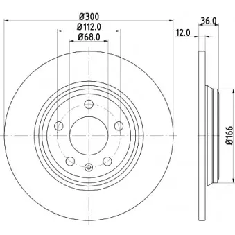 Jeu de 2 disques de frein arrière HELLA 8DD 355 125-191