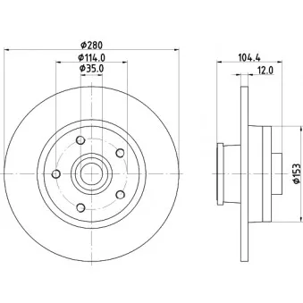 Jeu de 2 disques de frein arrière HELLA 8DD 355 125-281