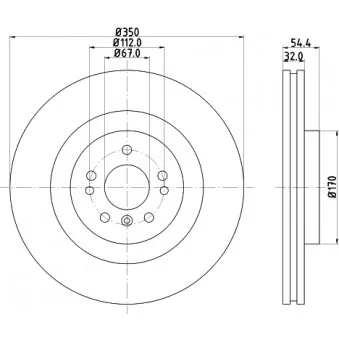 Jeu de 2 disques de frein avant HELLA 8DD 355 126-321