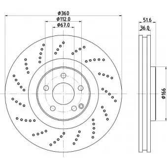Jeu de 2 disques de frein avant HELLA 8DD 355 126-341