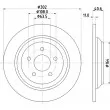 Jeu de 2 disques de frein arrière HELLA 8DD 355 126-571 - Visuel 1