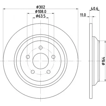 Jeu de 2 disques de frein arrière HELLA 8DD 355 126-571