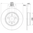 Jeu de 2 disques de frein arrière HELLA 8DD 355 126-631 - Visuel 2