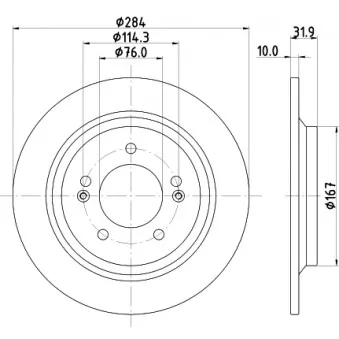 Jeu de 2 disques de frein arrière HELLA 8DD 355 126-651