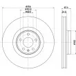 Jeu de 2 disques de frein avant HELLA 8DD 355 126-691 - Visuel 2