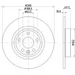 Jeu de 2 disques de frein arrière HELLA 8DD 355 126-721 - Visuel 1