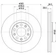 Jeu de 2 disques de frein avant HELLA 8DD 355 126-731 - Visuel 2