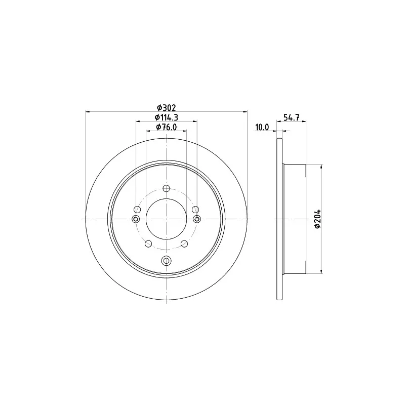 Jeu de 2 disques de frein arrière HELLA 8DD 355 126-911