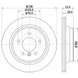 Jeu de 2 disques de frein arrière HELLA 8DD 355 127-261 - Visuel 1