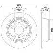 Jeu de 2 disques de frein arrière HELLA 8DD 355 127-271 - Visuel 1