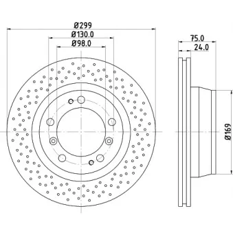Jeu de 2 disques de frein arrière HELLA 8DD 355 127-521