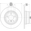 Jeu de 2 disques de frein arrière HELLA 8DD 355 127-651 - Visuel 1