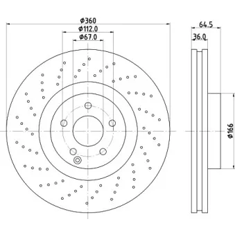 Jeu de 2 disques de frein avant HELLA 8DD 355 127-961